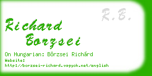 richard borzsei business card