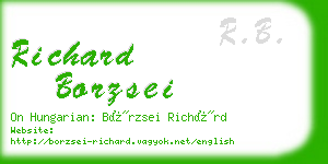 richard borzsei business card